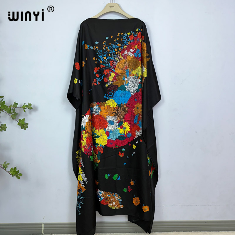 Robe WINYI, mode turque, robes bohèmes imprimées Dashiki, longues robes kaftan musulmanes pour femmes, robes africaines colorées d'été pour femme, Vestido