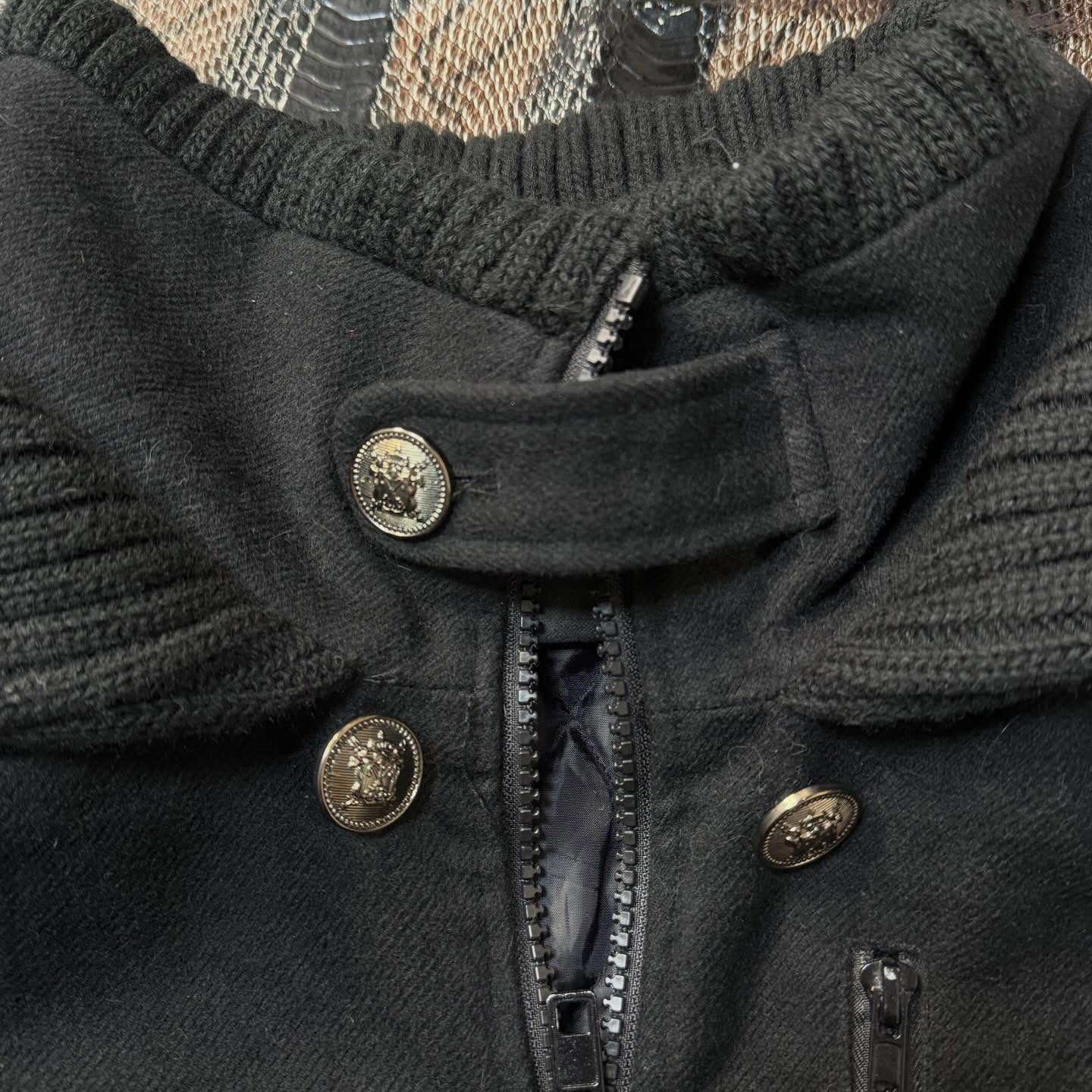 Veste en laine mélangée pour femmes, col châle en grosse maille, fermeture éclair, boutons décoratifs, manteau chaud avec poches, vêtement d'extérieur, streetwear, veste d'automne-hiver.