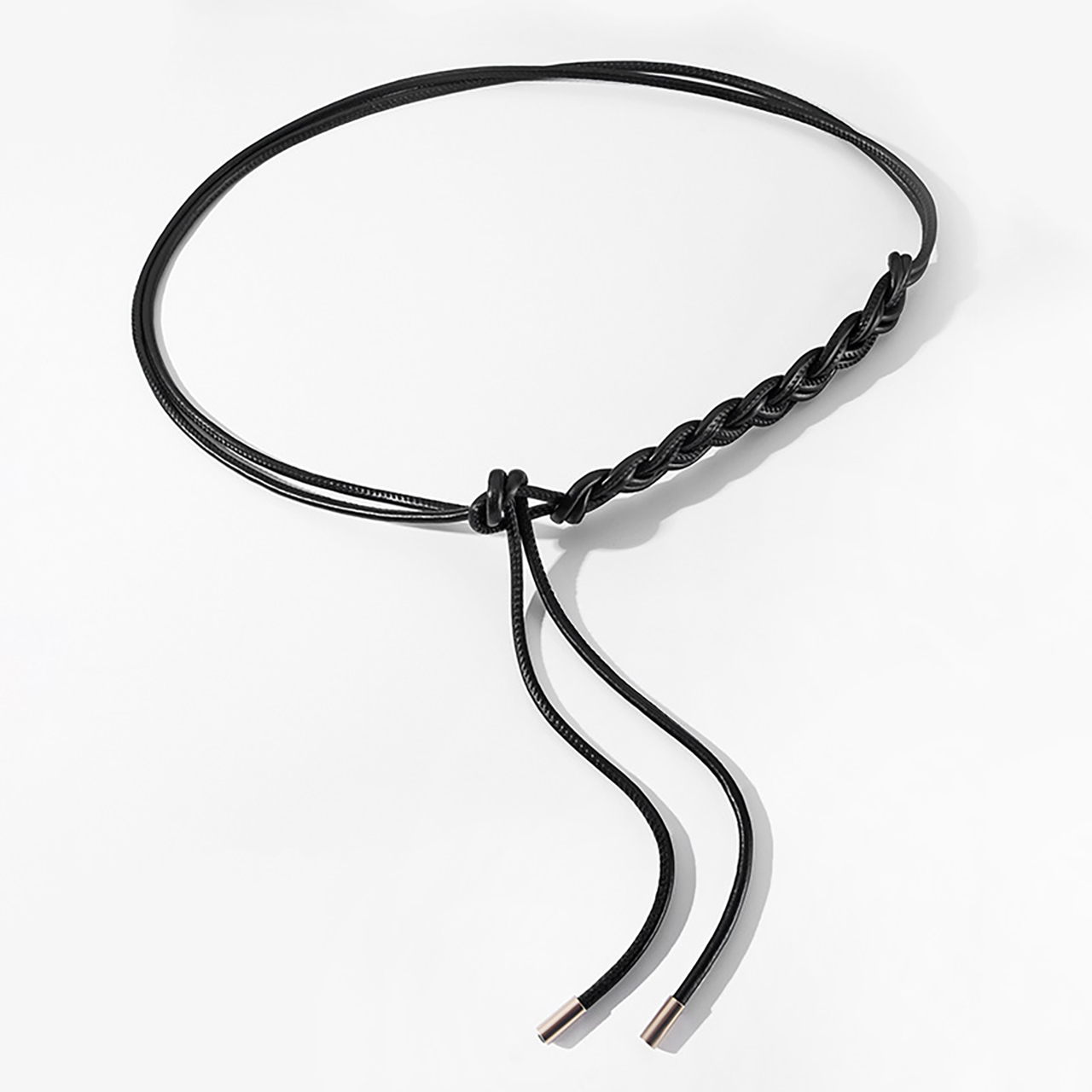 Ceinture longue nouée pour femme, en cuir tressé, fine, pour robe ou manteau, ceinture décorative
