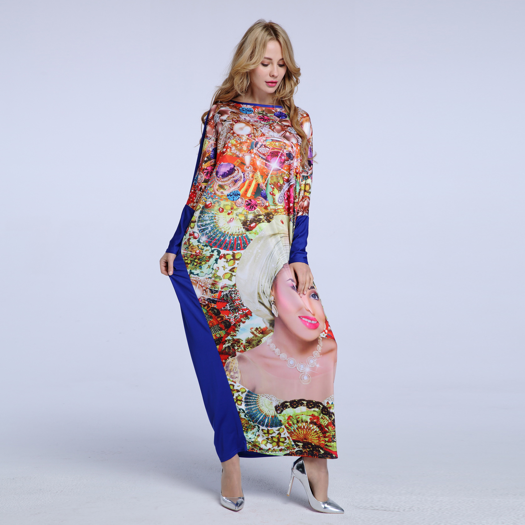 Robe Maxi Dashiki Africaine pour Femme, Nouveau Design de Mode, Bazin, Super artificiel astique, ix, Diamant, Imprimé Visage, 2024