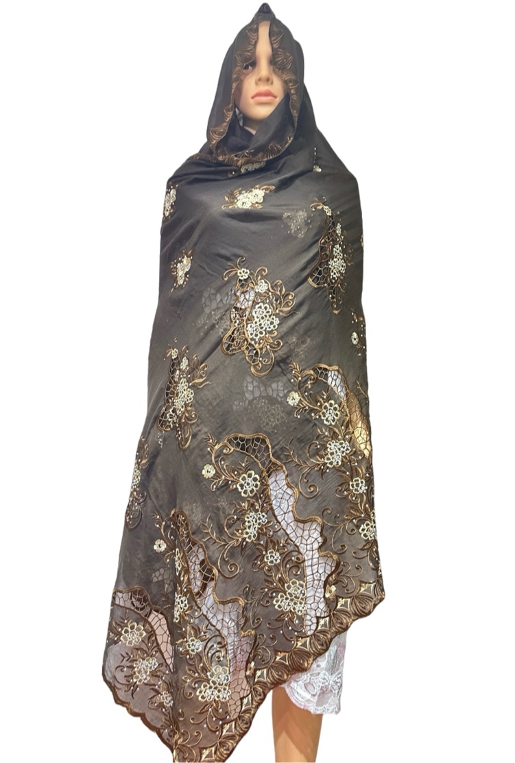 2026 Luxe Meilleur Foulard Hijab Turban Musulman 100% Coton Couleur Dubai, Broderie Circulaire, Grande Taille, Châles en Coton