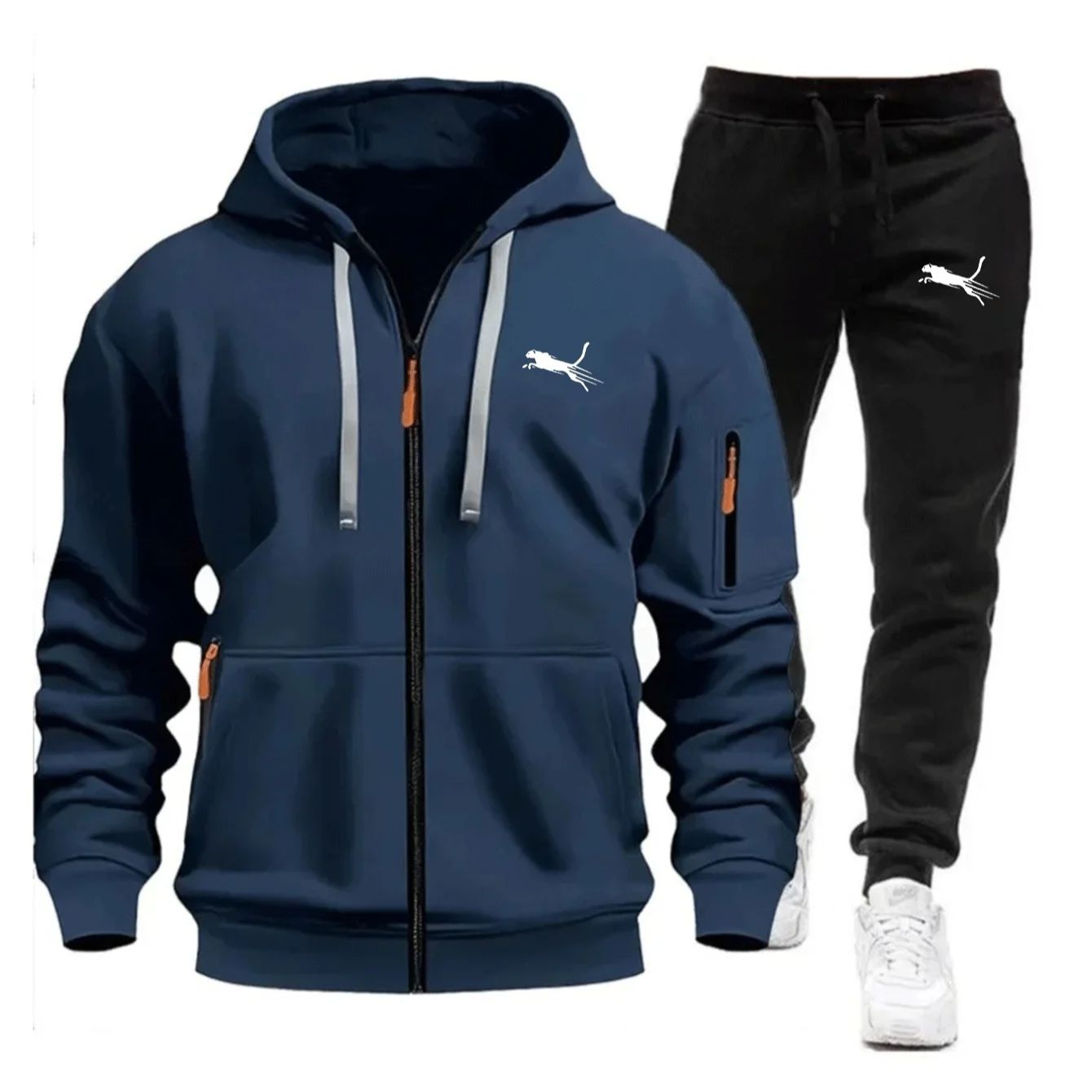 Ensemble de survêtement décontracté pour hommes – Sweat-shirts à capuche zippés de haute qualité pour le quotidien – Collection sport 2026 – Idéal pour le jogging