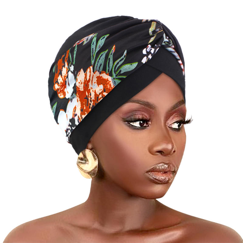Foulard Turban musulman imprimé croix et chapeau indien foulard ethnique femmes islamique intérieur Hijab chapeaux arabe enveloppement foulard