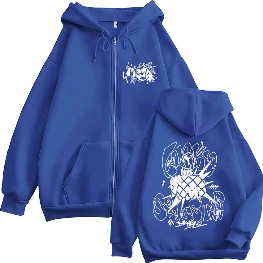 Sweat-shirt à capuche avec fermeture éclair pour hommes et femmes, Anime Jojo Bizarre Adventure Guīdo Mista, vestes à la mode, manteaux, Streetwear