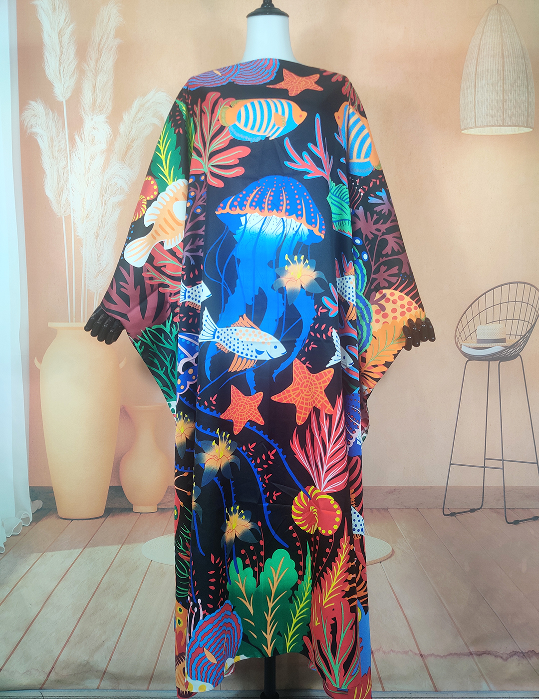 Robe africaine pour femmes, belle robe imprimée d'été, injKaftan, Maxi robe surdimensionnée, cartographie musulmane, Boho Femme adt Abaya
