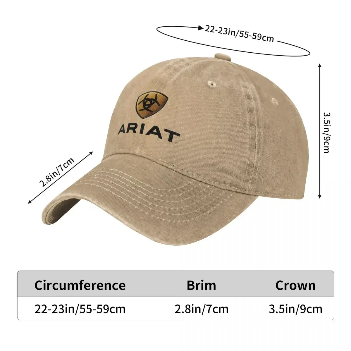 Casquettes de baseball tendance Ariat-Emblem pour femmes et hommes, casquette snapback, visières pour femmes et hommes, chapeau de soleil unisexe, casquettes de camionneur ajustables en coton