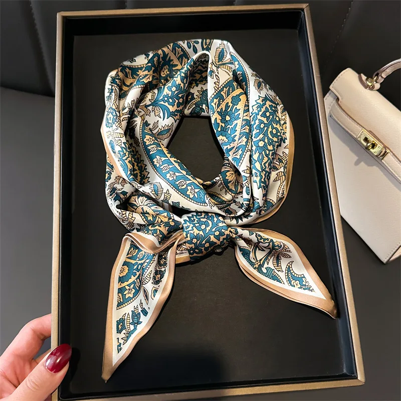 2025 printemps Foulard femmes nouveau Design impression soie sentiment bandeaux Foulard Foulard dame longue maigre ruban sac cravates