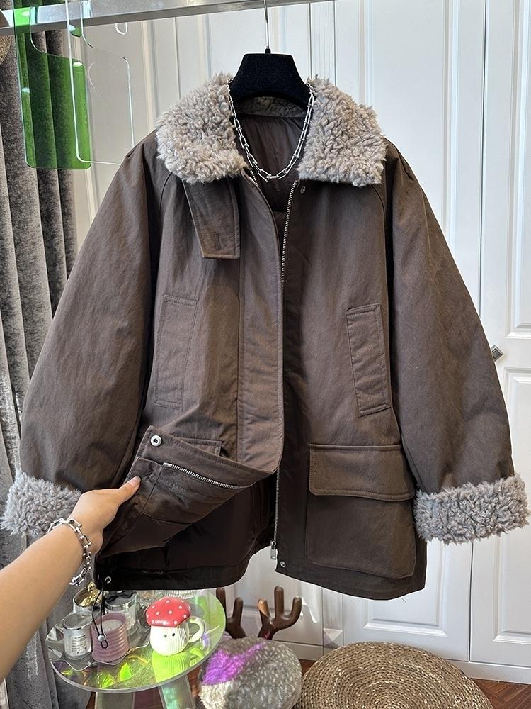 Femmes coréennes veste rembourrée en coton manteaux ample décontracté femme veste chaude automne hiver 2025