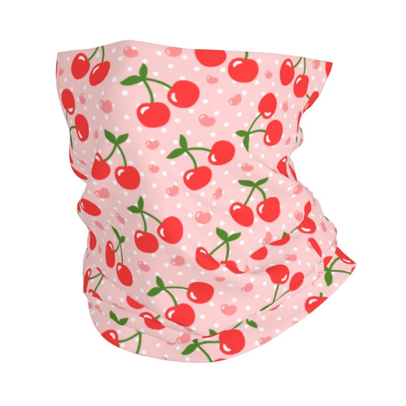 Cache-cou Bandana Cœur Rouge Cerise Rose pour Femme et Homme – Écharpe de Randonnée, Cache-cou de Ski, Cache-cou Coupe-Vent et Anti-Poussière, Cache-Visage, Bandeau