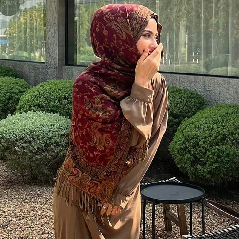 Nouvelle marque automne Pashmina châle dame Wrap Foulard chaud hiver foulards musulmans conception imprimer femme Foulard coton étoles écharpe