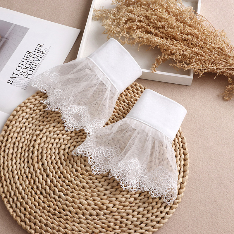 Poignets en dentelle florale pour femmes, fausses manches détachables, accessoires pour robes de mariée, manchette de pull, accessoires décoratifs