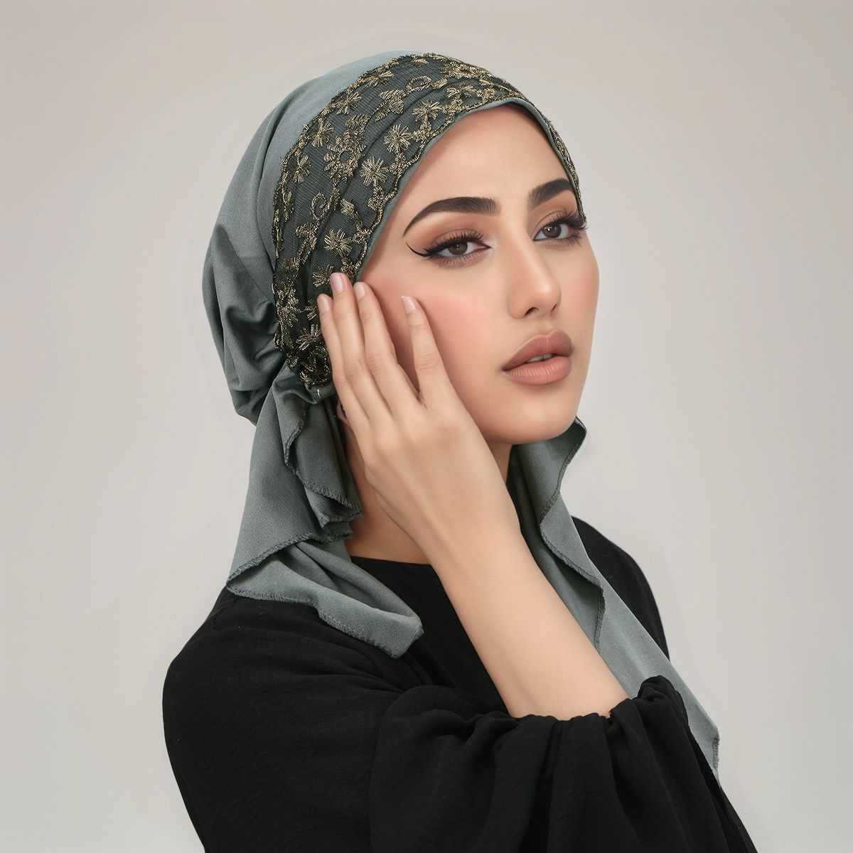 Hijab uni tendance pour femme musulmane, foulard à dentelle ondulée, chapeaux de Ramadan, turbans, bonnets, sous-bonnet élastique