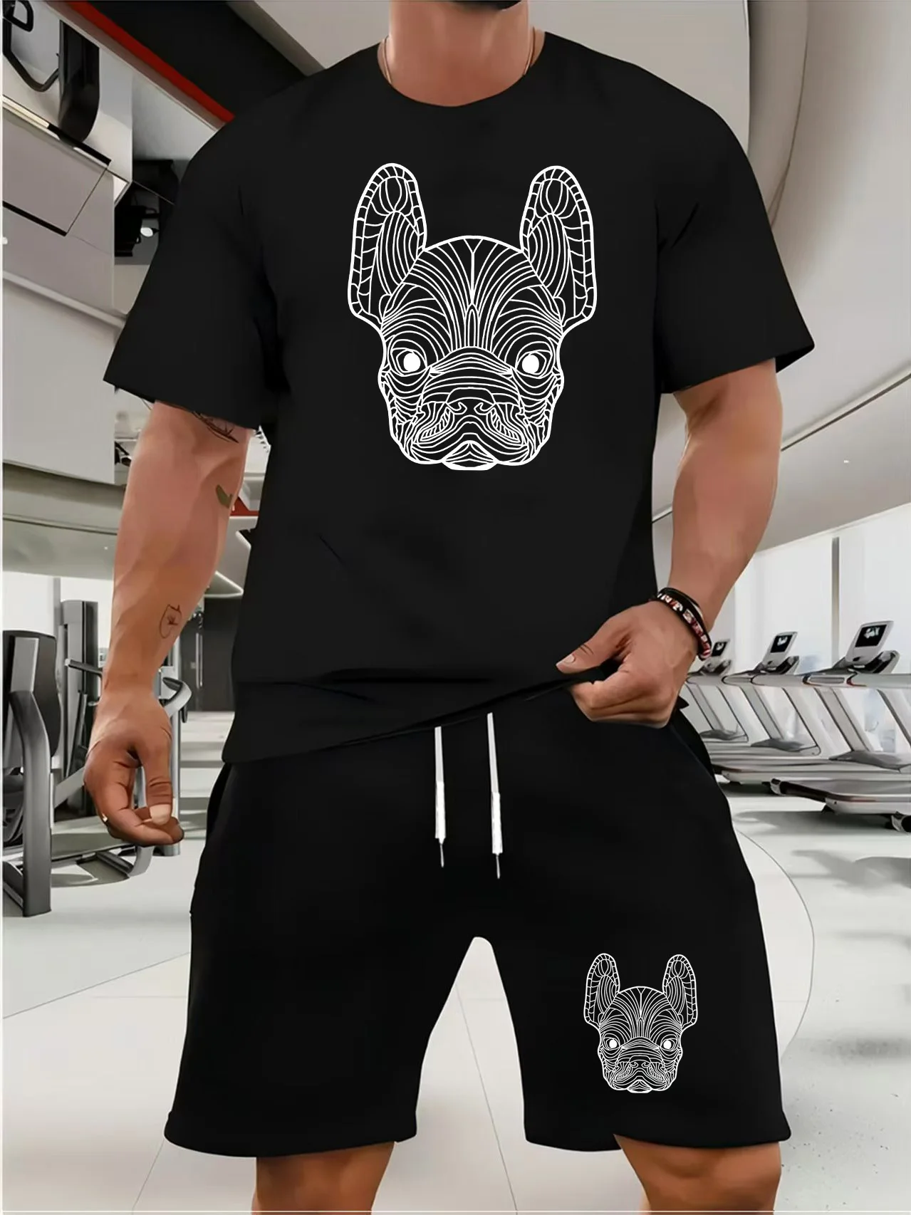 Costumes tendance pour hommes Ensemble de shorts d'été pour hommes Tenue de sport T-shirt à manches courtes pour étudiants Ensemble de 2 pièces Survêtements pour hommes Vêtements décontractés pour hommes