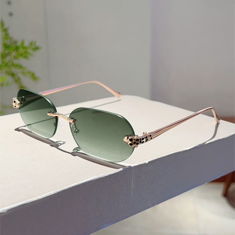 Lunettes de soleil ovales sans bords pour hommes et femmes, nouvelle mode, Vintage, dégradé, nuances décontractées, tendance, marque de luxe, Design, décor