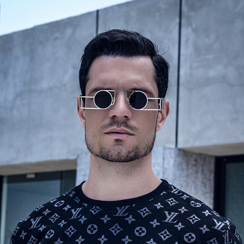 Mode Punk lunettes rondes pour femmes hommes marque de luxe Vintage cadre en métal lunettes de soleil femme classique à la mode Ins Style lunettes de soleil