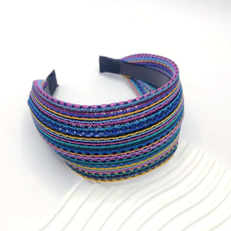 Bandeau de cheveux tissé à large bord pour femme, couvrant les cheveux gris, document antidérapant denté, bandeau de sauna