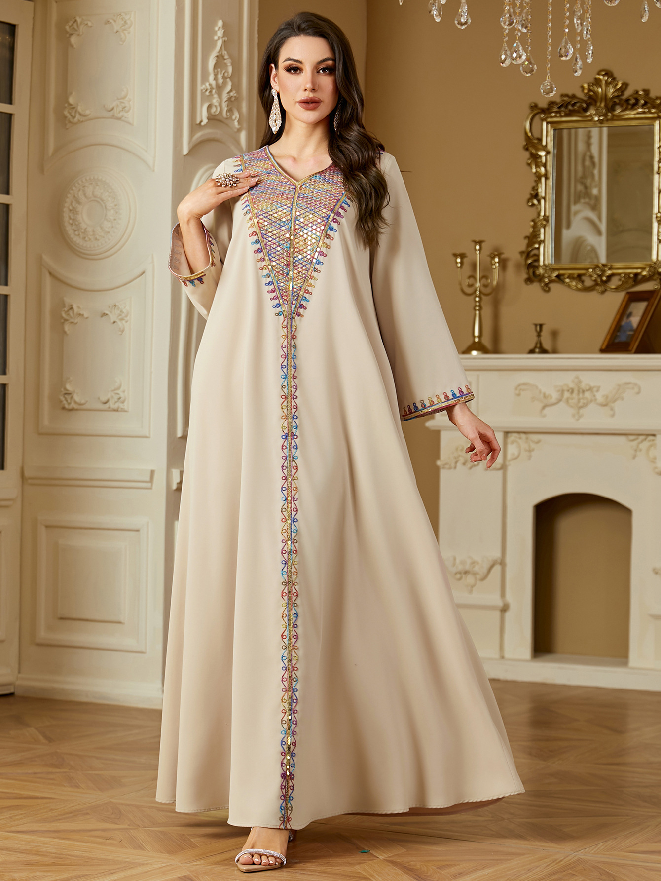 Robe Eid pour femmes Abaya broderie fête robes longues Caftan musulman Robe Jalabiya Ramadan dubaï caftan 2025 robes Largos