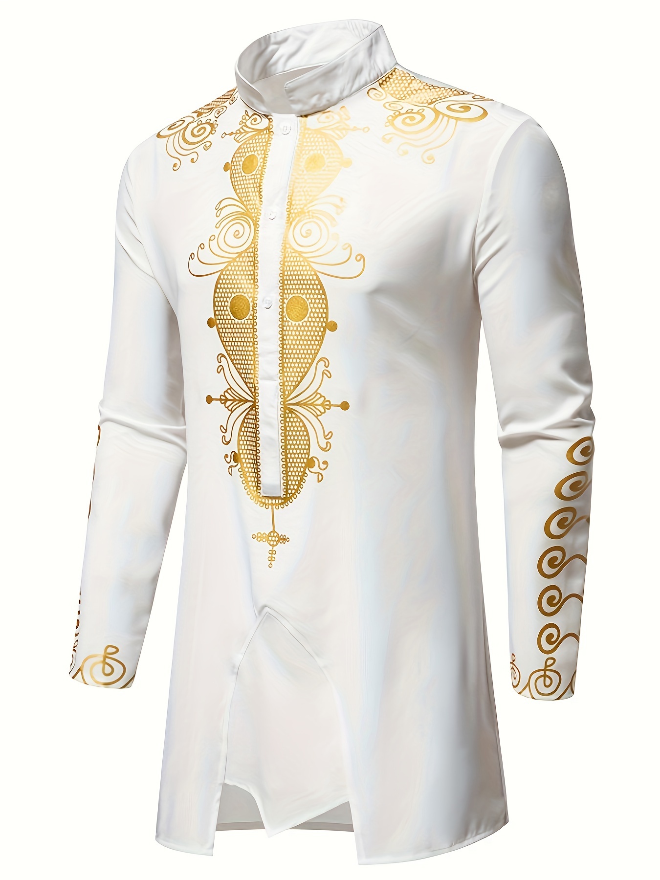 Culture traditionnelle Costume Pour Hommes Costume Musulman Costume Personnalisé 3D Imprimé Motif Arabe Robe Lâche Respirant Deux Pièces Costume