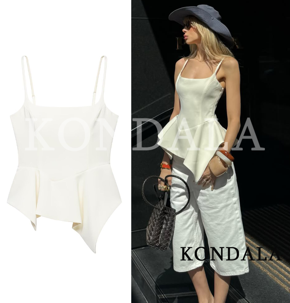 KONDALA Hauts élégants et tendance pour femmes, style jupe, hauts à bretelles chic, mode été 2026, hauts sexy et ajustés pour soirée