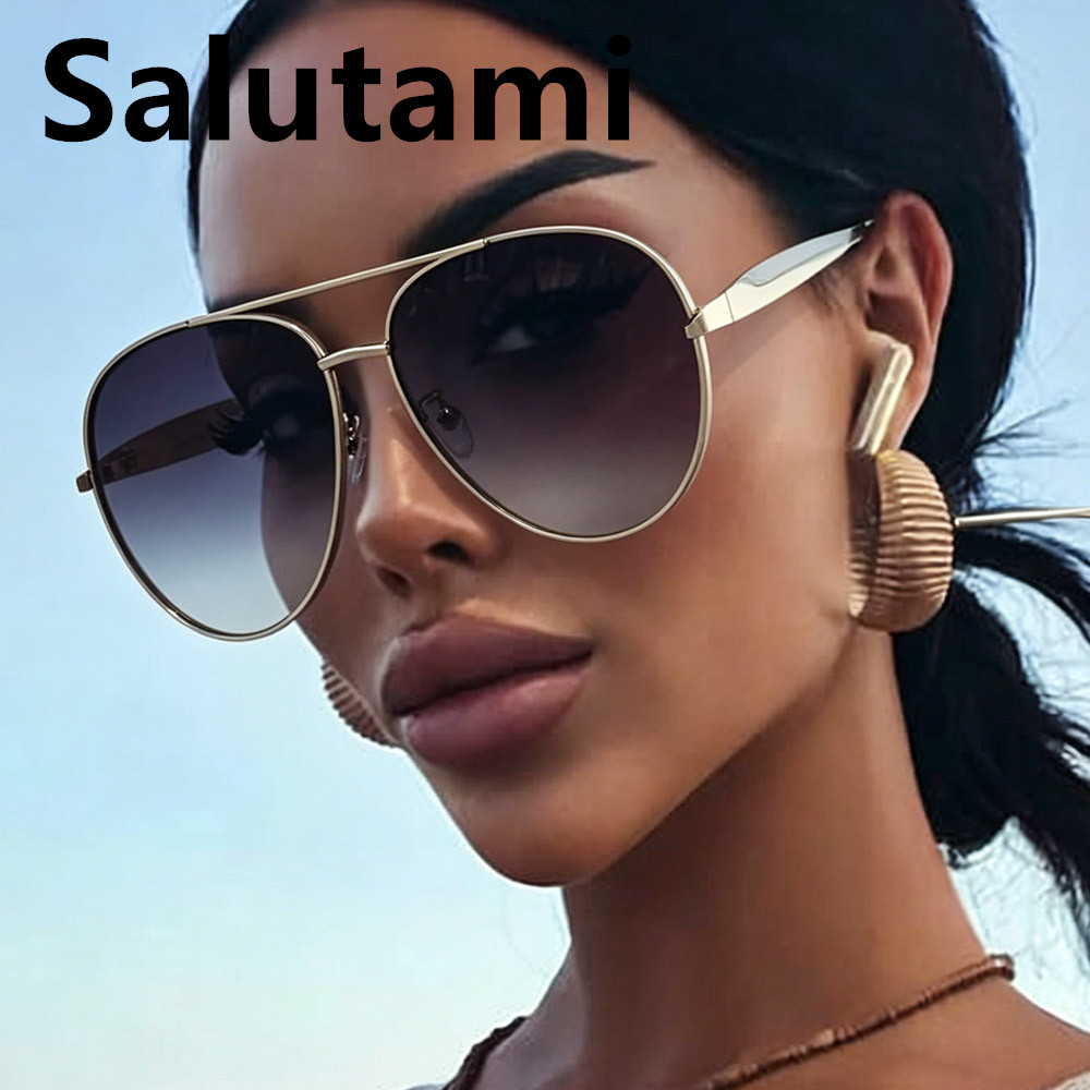 Lunettes de soleil pilote rétro en métal haut de gamme pour femmes et hommes, style transfrontalier, pour l'extérieur, avec personnalité et tempérament