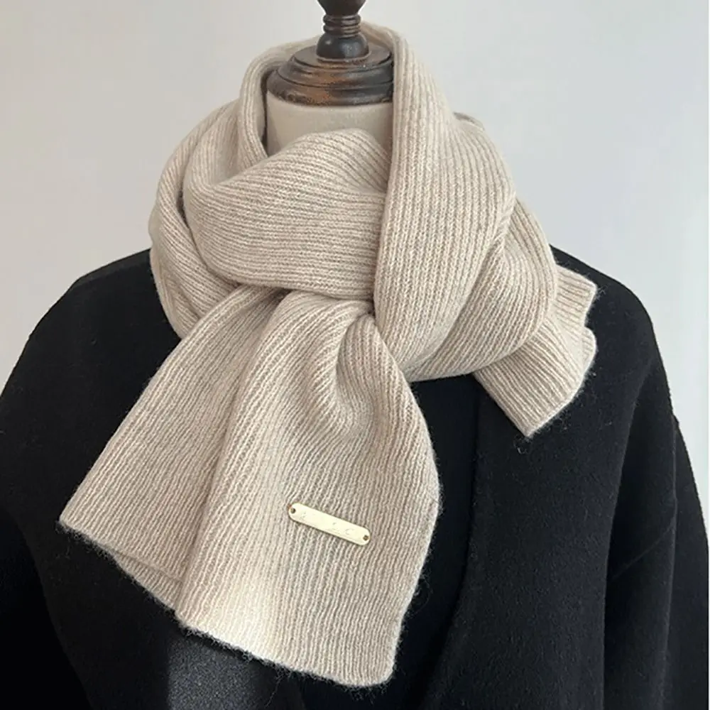 Hiver chaud foulard faux col couleur unie croix écharpe laine épaissir tricot écharpe cou plus chaud femmes filles