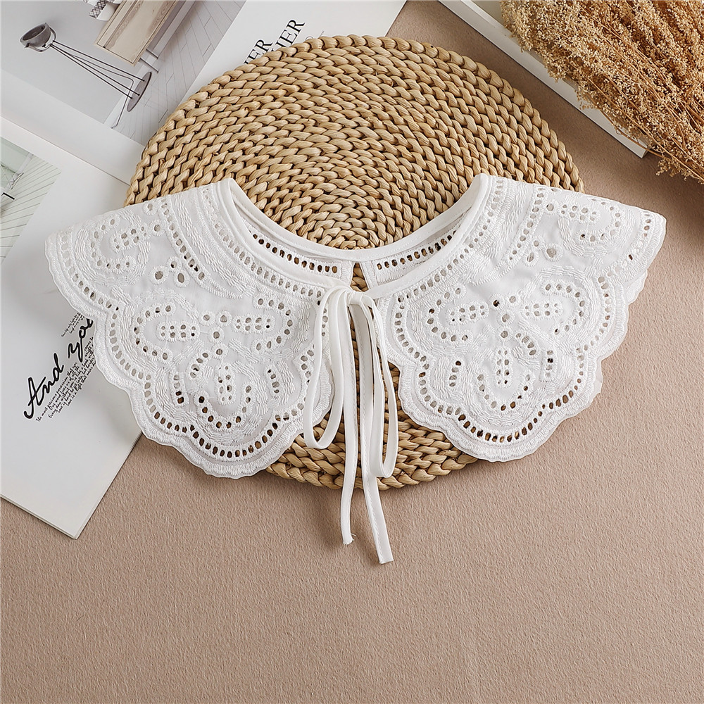 Faux col en dentelle blanc uni, châle, écharpe, collier, petit foulard, châle, col détachable, accessoire décoratif pour femme