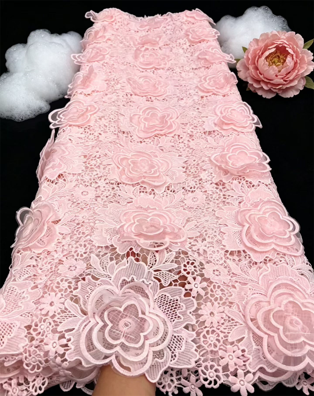 Tissus de dentelle nigériens 2026 – Dentelle africaine de haute qualité, dentelle en soie de lait, dentelle guipure, dentelle cordonnée pour la confection de robes de soirée