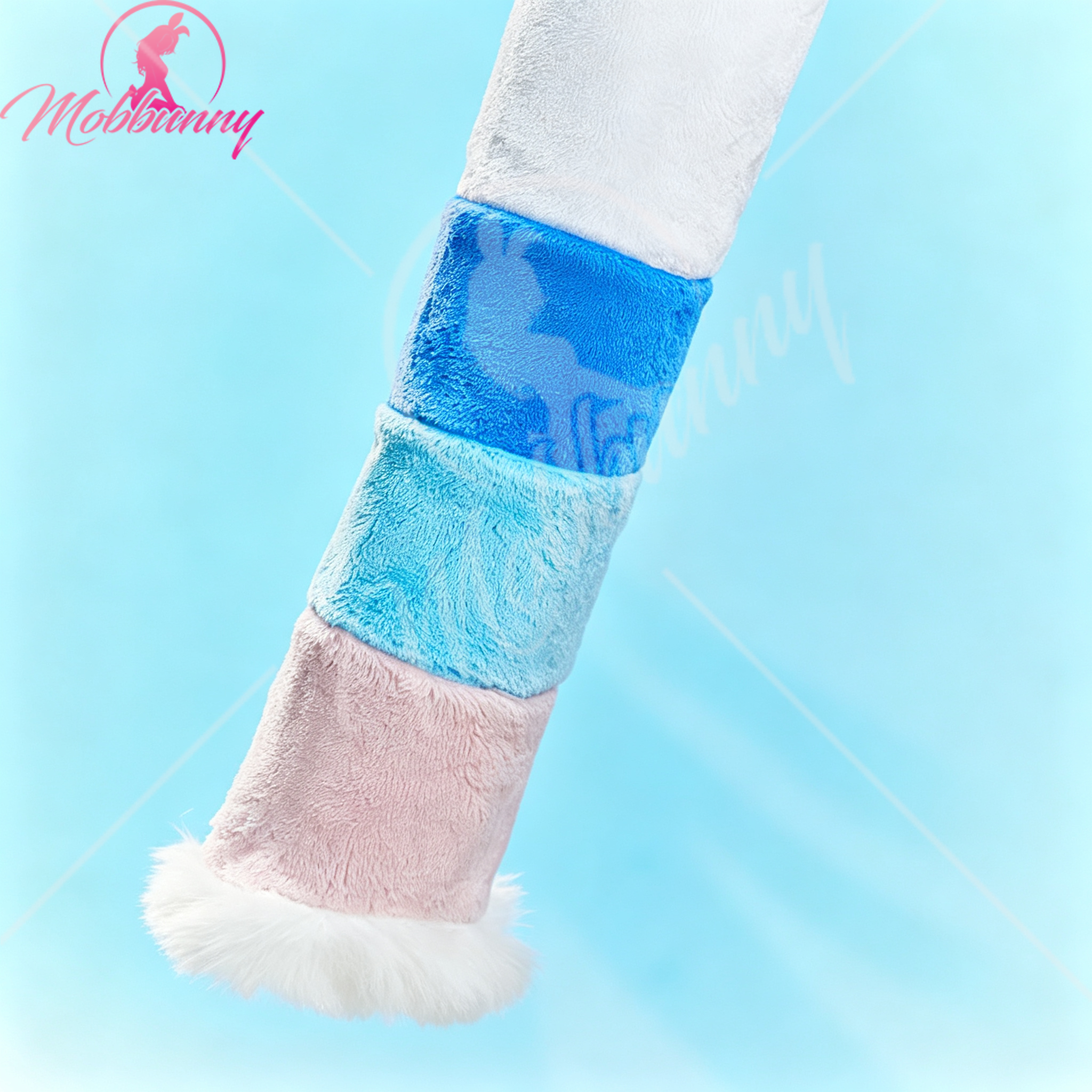 Mobbunny PM dérivé Sexy moelleux à capuche body profond V Kawaii une pièce barboteuse avec tour de cou et chaussettes Costume de Cosplay
