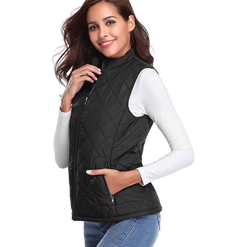 Gilet sans manches pour femme, veste matelassée en coton, gilet chaud, mode hiver, col montant, manteaux unisexes, vêtements décontractés