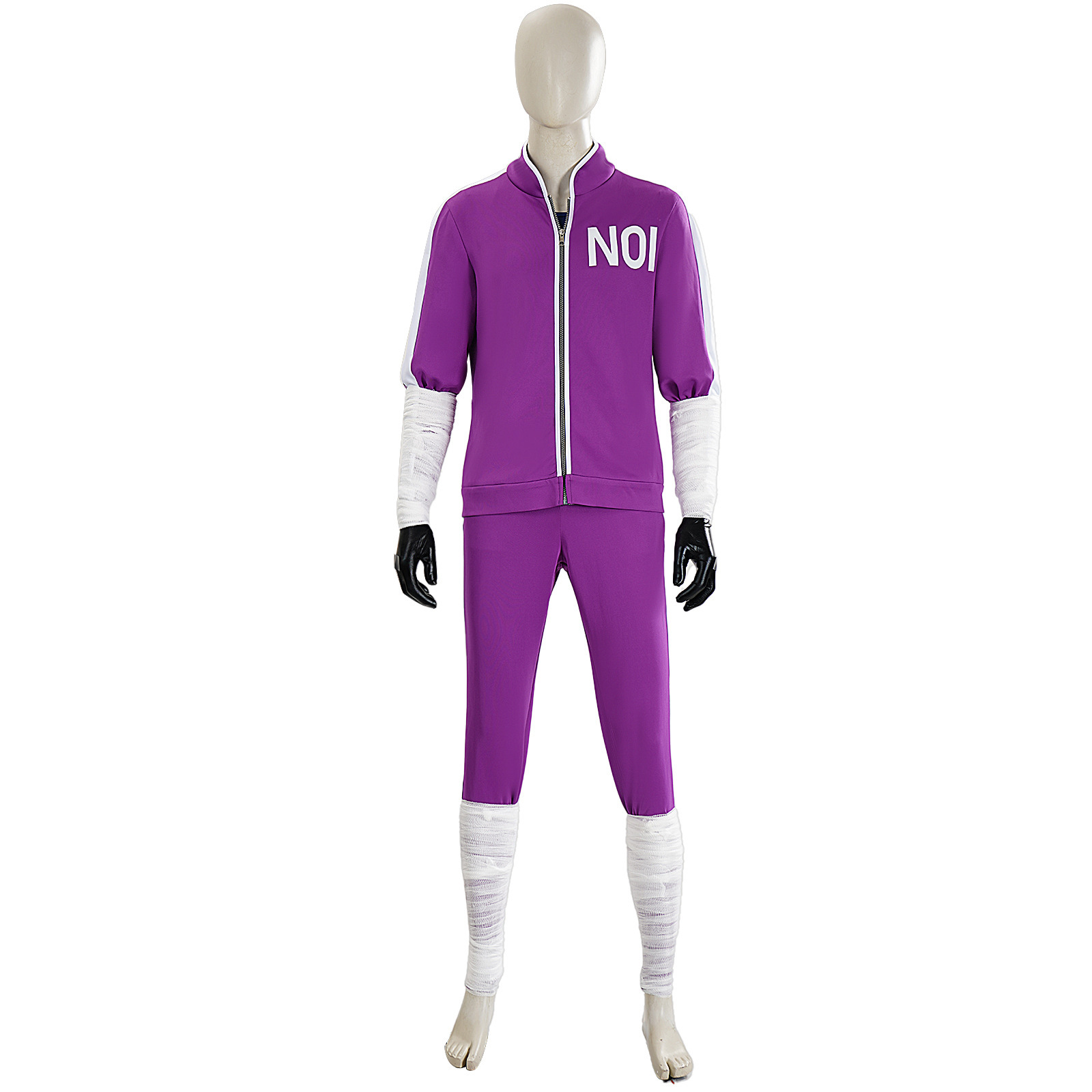 Costume de cosplay Anime Dorohedoro Noi, survêtement violet zippé, manteau, gants, uniforme, tenue de jeu de rôle Anime pour Halloween, carnaval, fête
