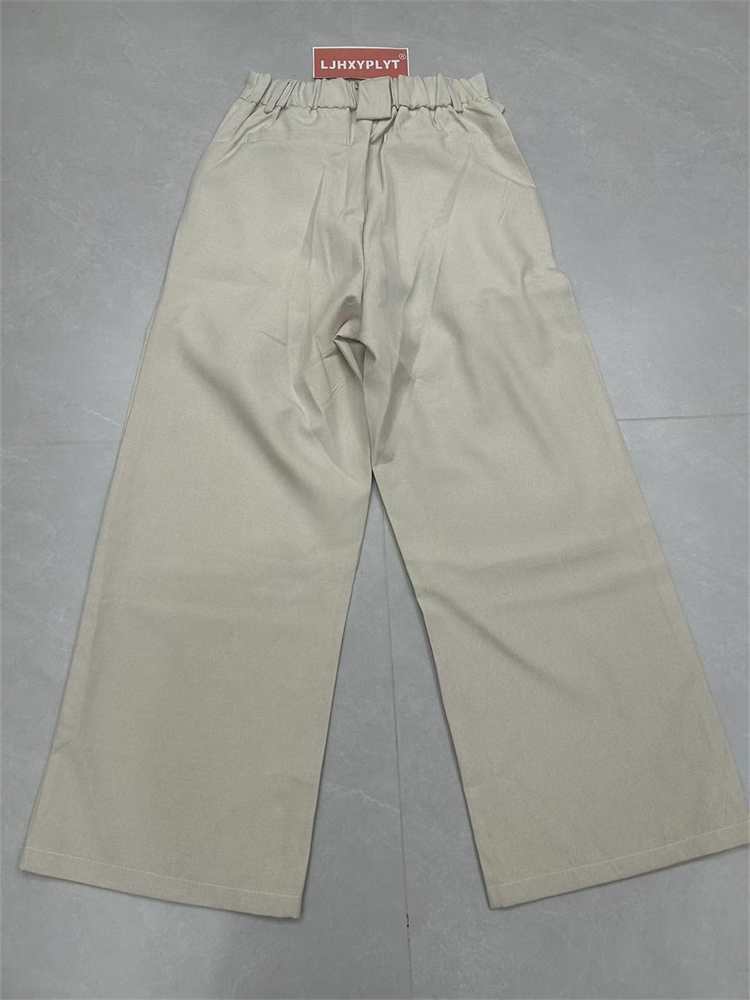 Pantalon droit froissé à jambes larges pour femmes, Style de transport, bas de printemps pour filles, Baggy, taille haute, ample
