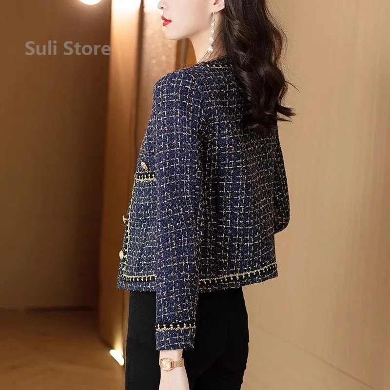 Femmes, à la mode à manches longues petite veste de Style parfumé 2025 automne hiver femme nouveau haut en dentelle de Niche, veste courte amincissante