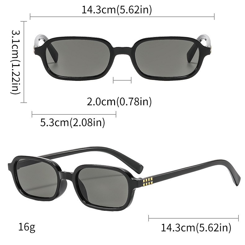 Lunettes de soleil vintage pour hommes et femmes 2026 – Montures tendance rectangulaires anti-UV400 – Petites lunettes carrées pour les vacances