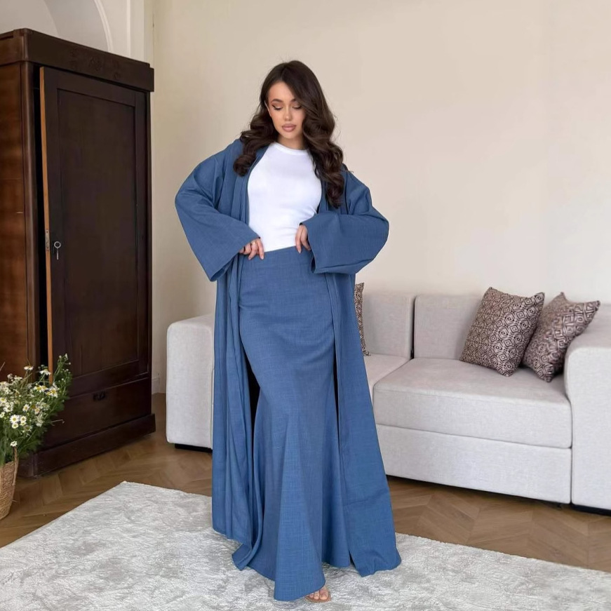 Ensemble jupe et cardigan pour femme, tenue de fête musulmane, abayas, ensemble 2 pièces, Ramadan, Maroc, Dubaï, tenues islamiques 2026