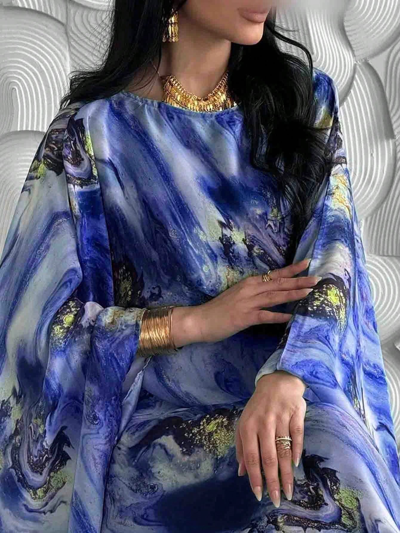 Abayas du Moyen-Orient à manches longues, robes de soirée amples, kaftans élégants, jilbabs pour femmes, abayas islamiques, robes maxi imprimées