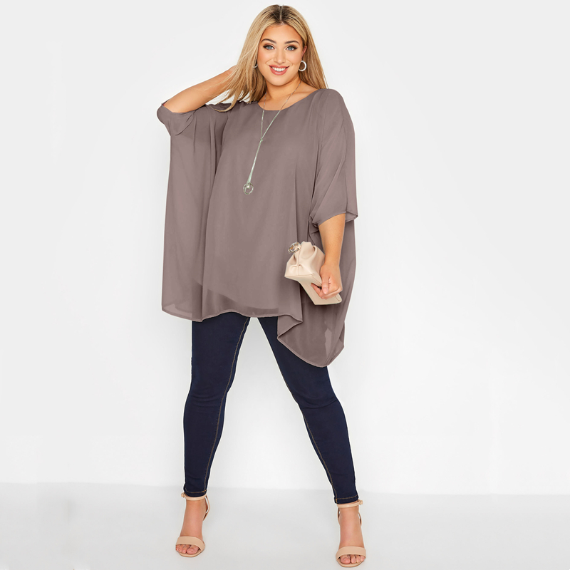 Tunique de travail, grande taille 6XL 7XL, Cape d'été élégante, chemisier pour femmes, manches 3/4, ample et décontracté, travail