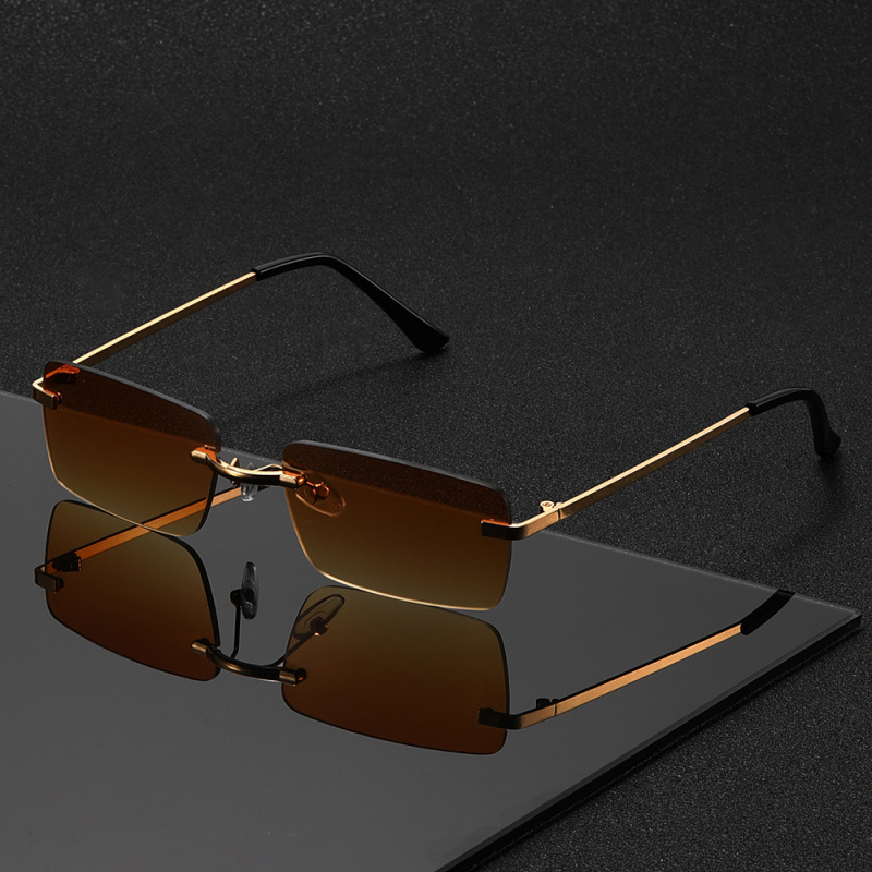 1 pièce, lunettes rectangulaires sans monture, monture petite et style exquis, lunettes rétro élégantes, adaptées aux hommes et aux femmes