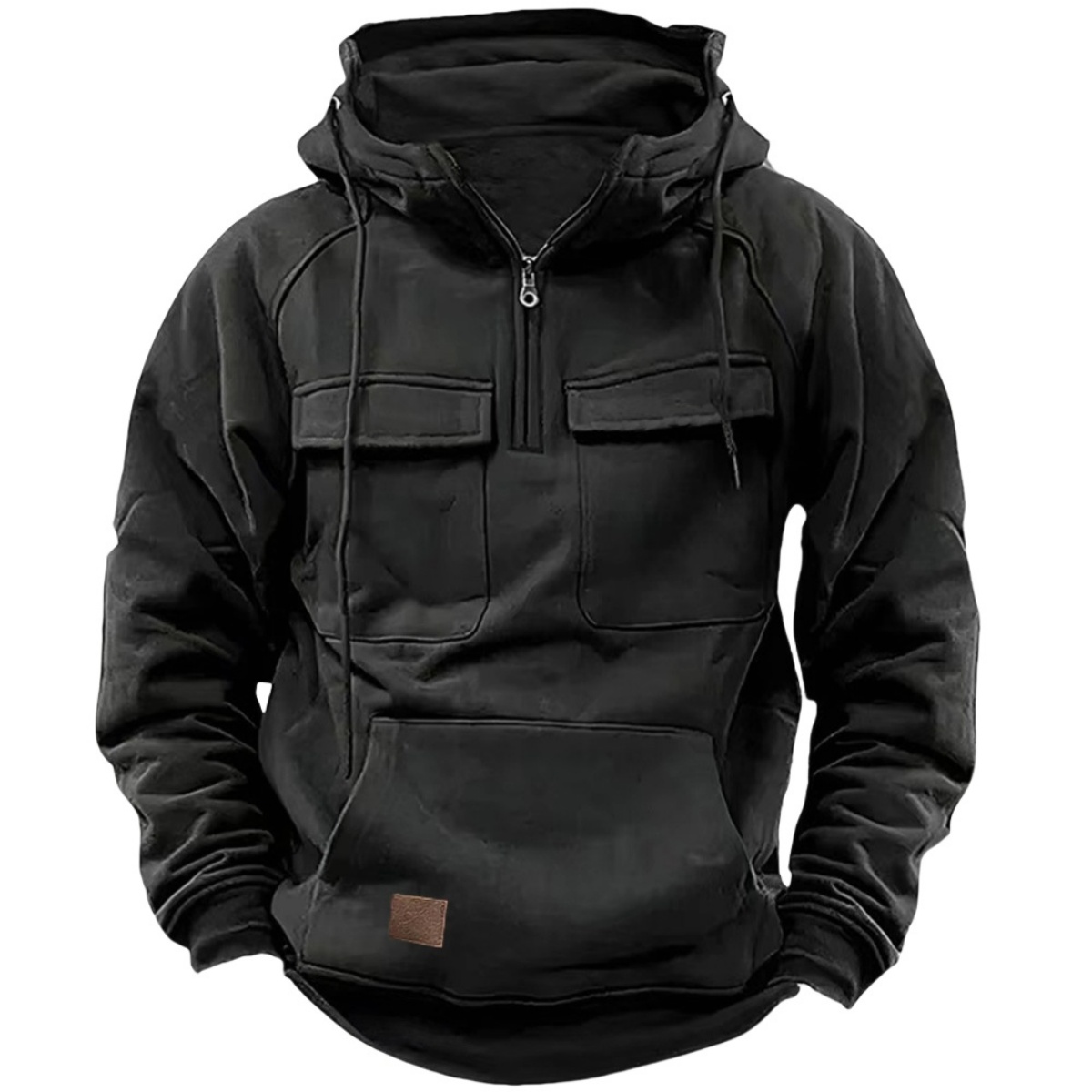 Sweat-shirt à capuche décontracté pour homme, nouveau style, épais, tendance, ample, à manches longues, avec plusieurs poches, pour l'extérieur