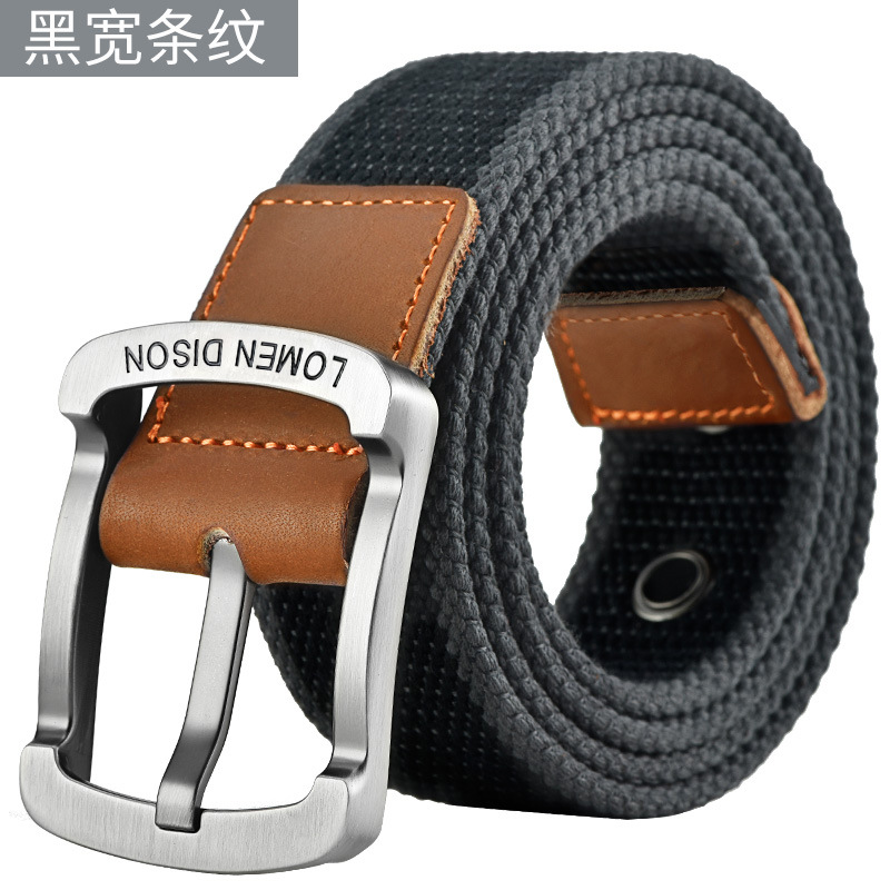 Ceinture en toile pour hommes et femmes, style coréen, avec boucle à ardillon, pour pantalons décontractés, étudiants, jeunes, entraînement militaire, extérieur