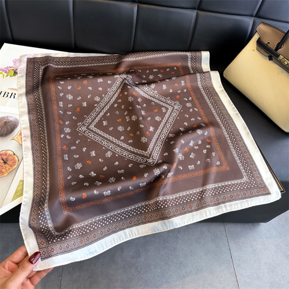 Nouveau Foulard Carré Imprimé Effet Soie pour Femme, Bandeau Cheveux, Écharpe Printemps, Châle et Étole