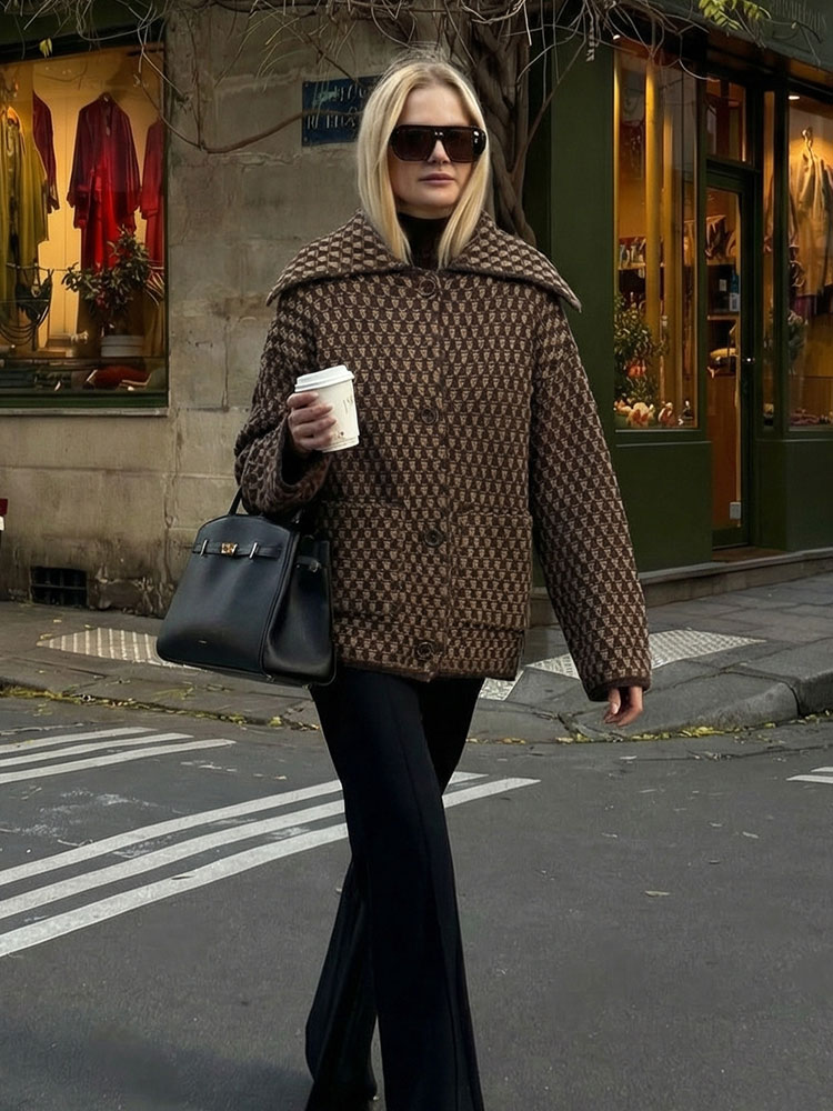 Veste Printemps HH 2026 pour Femmes, Cardigan Tricoté Décontracté Ample, Col Revers, Simple Boutonnage, Manches Longues, Manteau Pull, Hauts de Rue