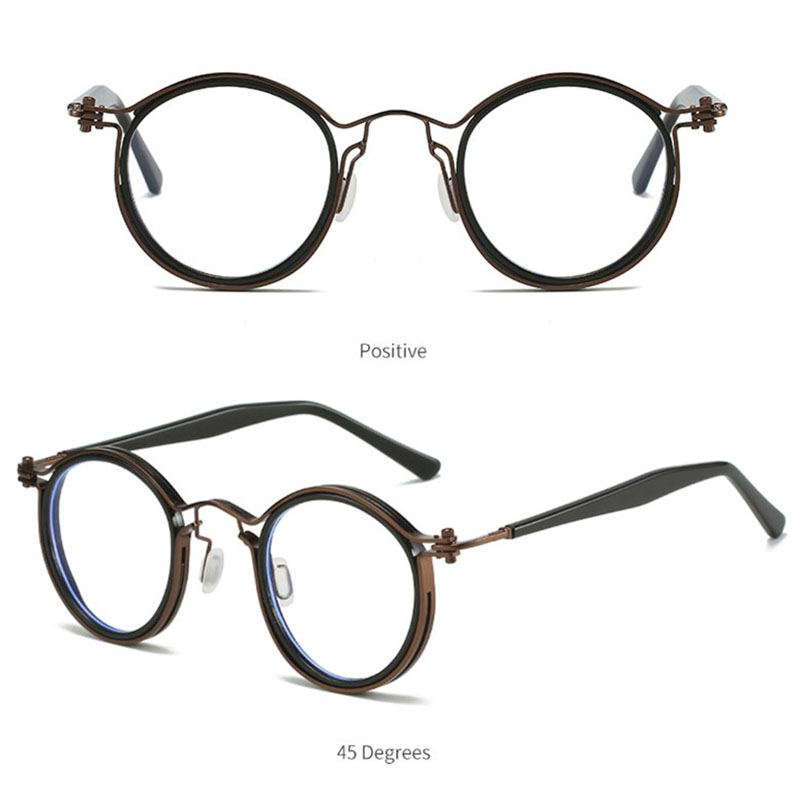 Lunettes à monture ronde rétro pour hommes et femmes, Anti-lumière bleue, marque de luxe, lunettes optiques de styliste