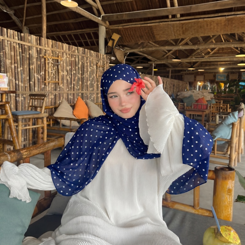 Hijab musulman tendance, foulard classique à pois, bandana doux et respirant, couvre-chef polyvalent pour le bureau, le travail, le shopping et le quotidien