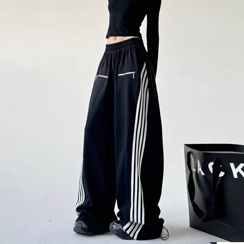 Pantalon de sport taille haute pour femme, pantalon de survêtement, jambe large, mince, vêtements d'extérieur, jazz, danse hip hop, bas cloche, rue, mode, nouveau