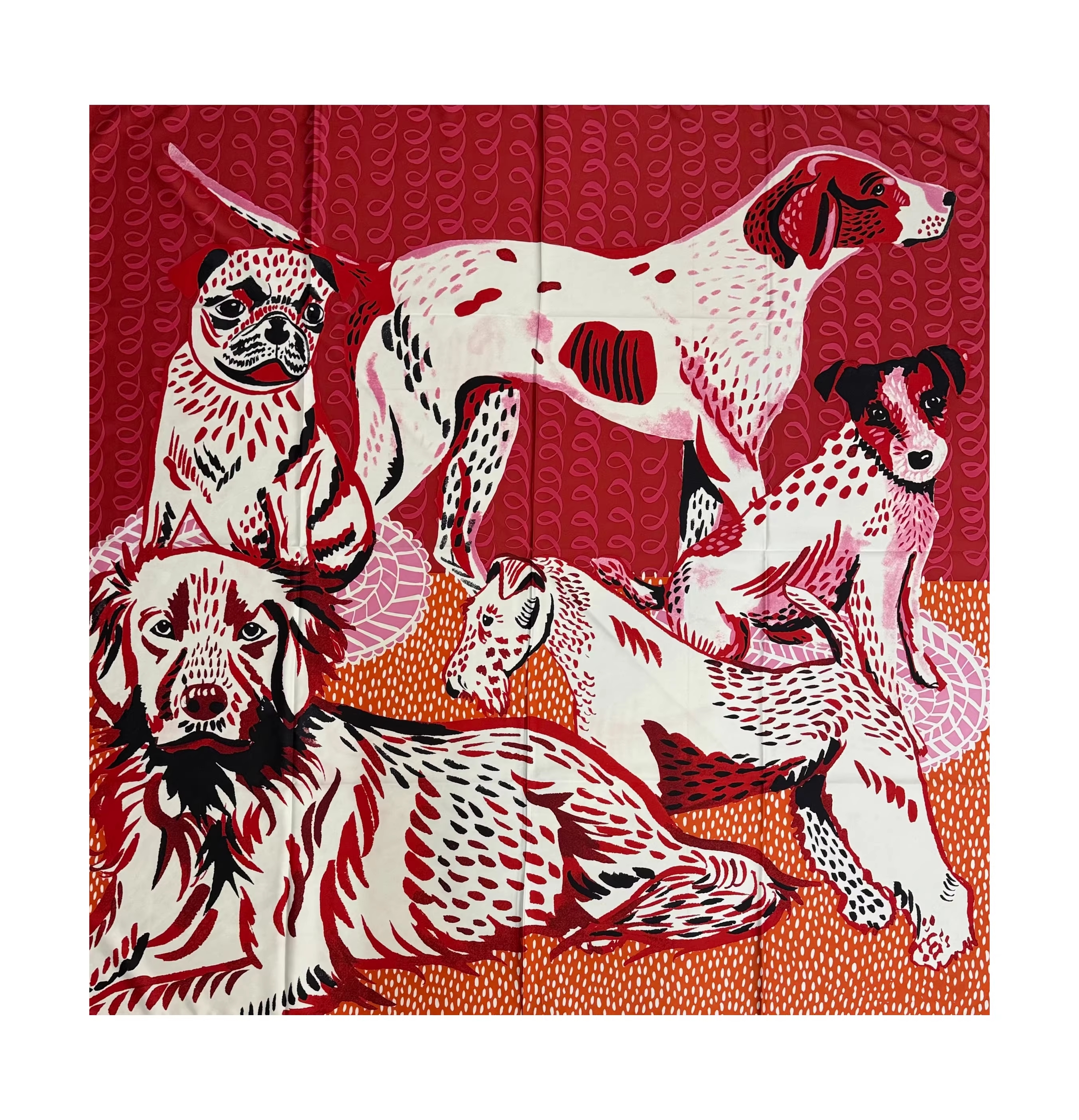 Écharpes en soie pour femmes, foulards de luxe haut de gamme 	 Écharpe carrée au design graffiti, 120cm X 120cm, foulard fin