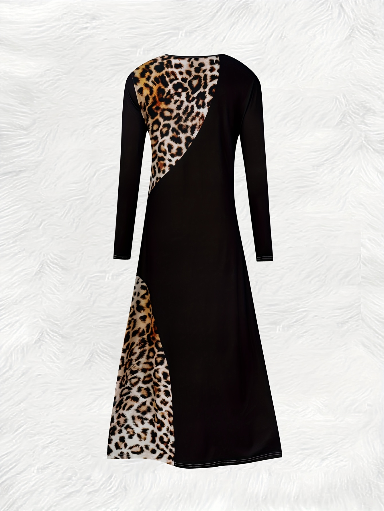 Robe à manches longues pour femme, style décontracté pour les vacances, robe midi fluide avec ceinture, couleur unie, robe tendance été automne