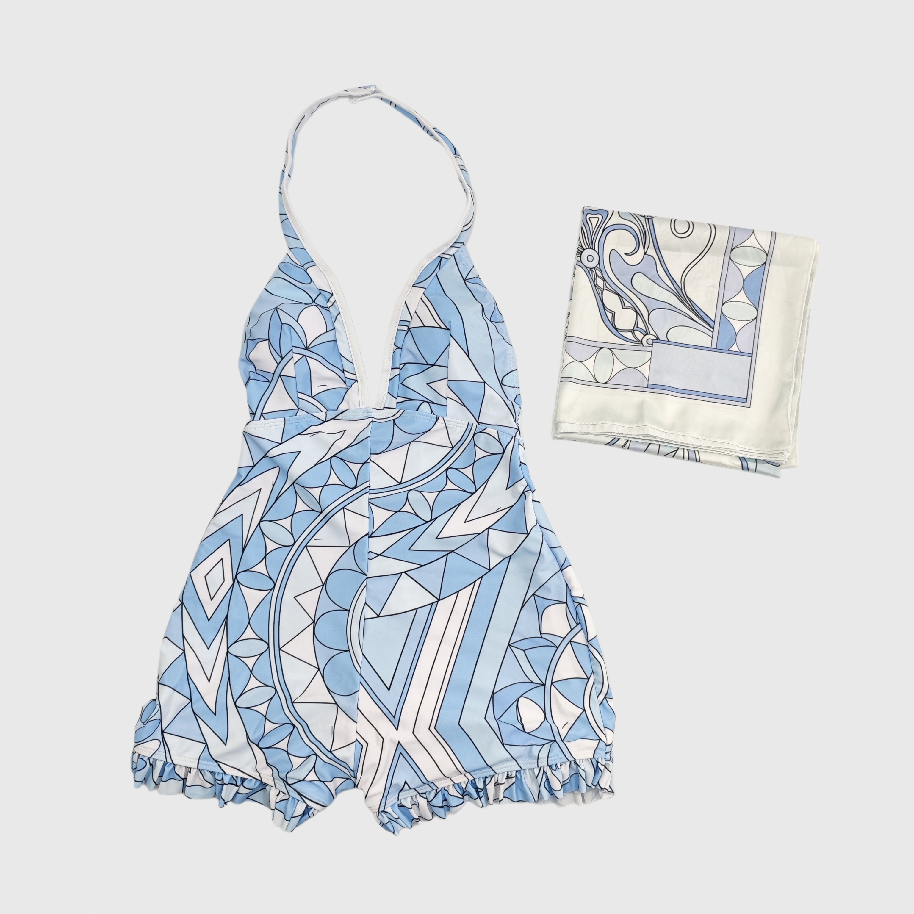 Ensembles de sport et de yoga classiques de marque pour femme, avec foulard bandeau et body, design de luxe 2026, logo signature lettre, tenues de plage