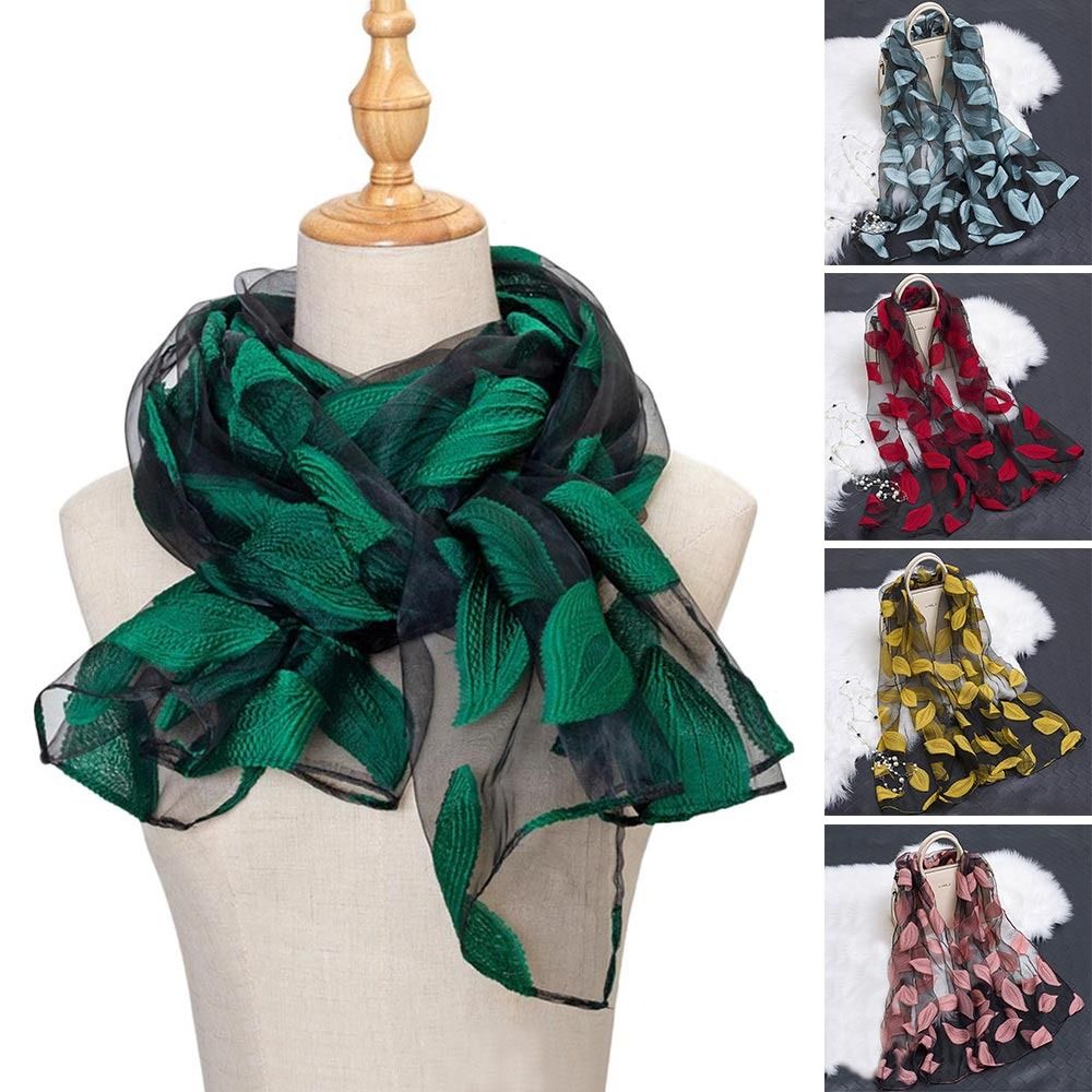 Injplanchers f-Châle transparent léger pour femme, bandana de plage, gaze d'organza, dentelle, écharpe creuse, brise d'été