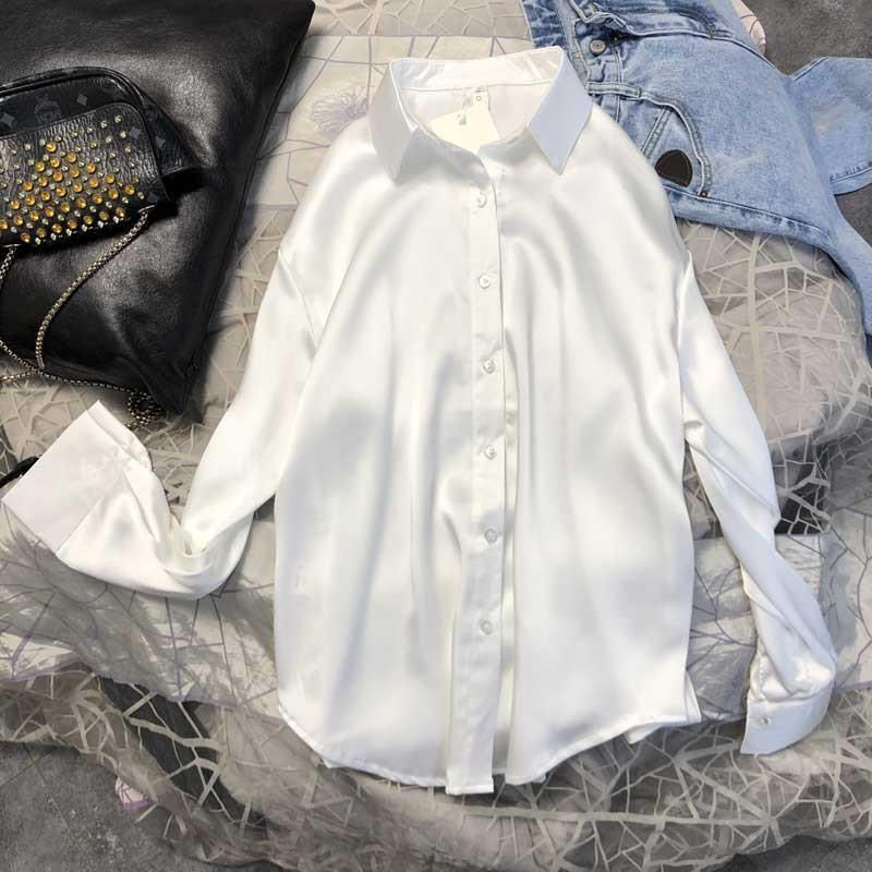 Chemise habillée à manches longues pour femmes, chemisier transparent, surchemise vintage, vêtements pour femmes, printemps, 2021