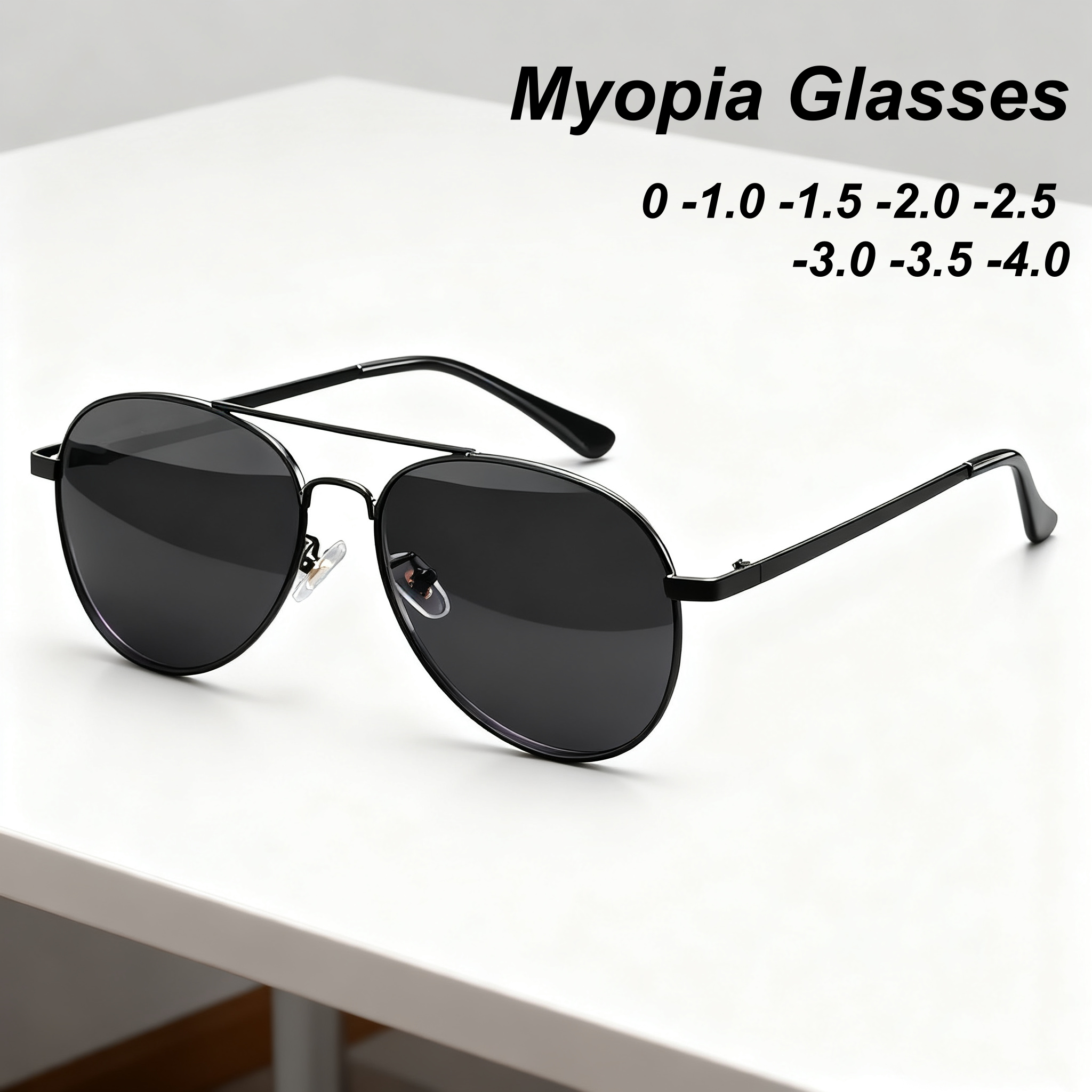 Lunettes de myopie pour hommes, pilote à la mode, neutre en plein air, conduite spéciale, haute qualité, grand cadre, lunettes durables, nouvelle collection 2025
